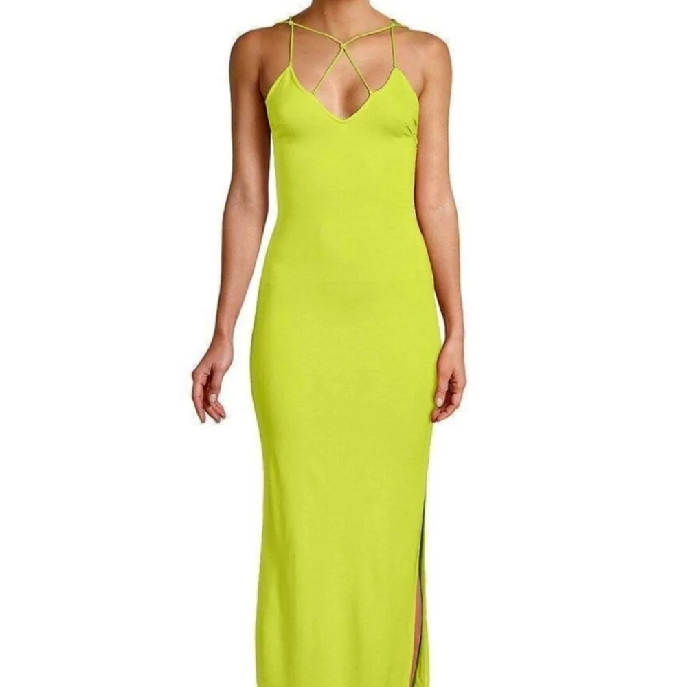 FRAME Delicate Knot‎ Lime Green Dress Size Med